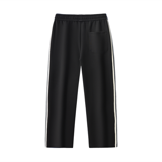 Contrast Side-Stripe Straight-Leg Pants