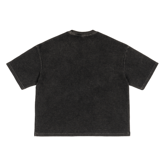 Waffle-Texture Washed Boxy T-Shirt