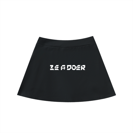 High-Waist Pocketed A-Line Skirt