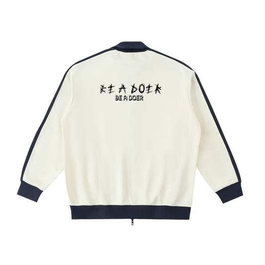 Contrast Trim Stand Collar Jacket