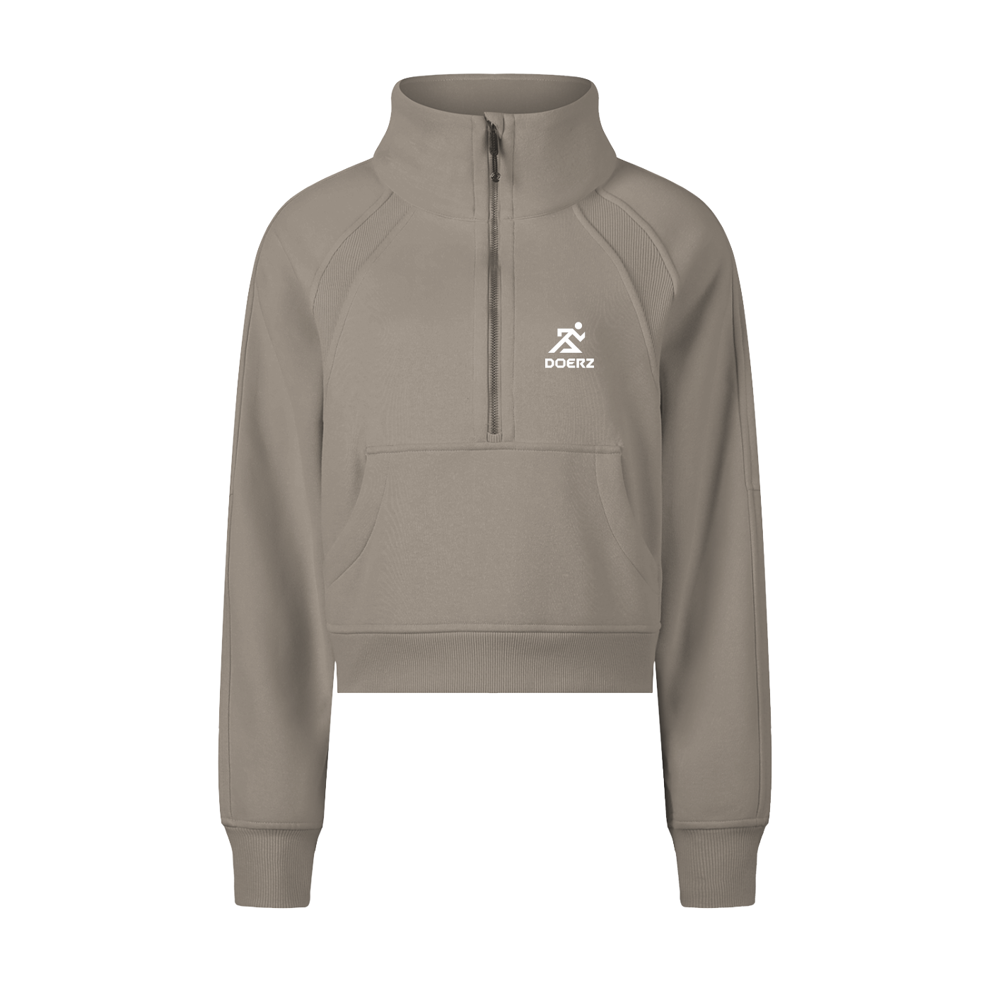 Woman Cropped Half-Zip Sweatshirt