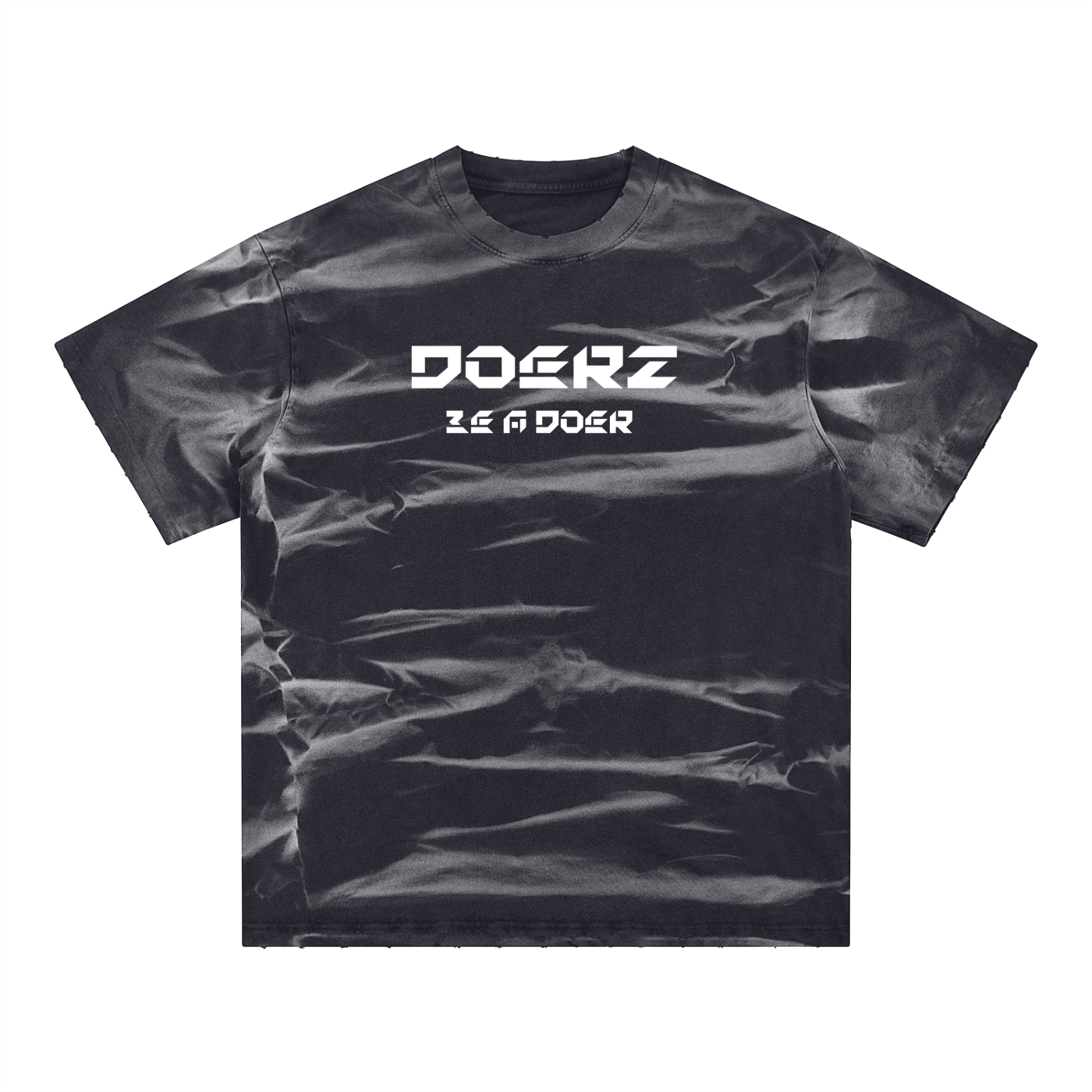 Irregular Stripe Frayed Monkey Washed T-Shirt - 250 GSM