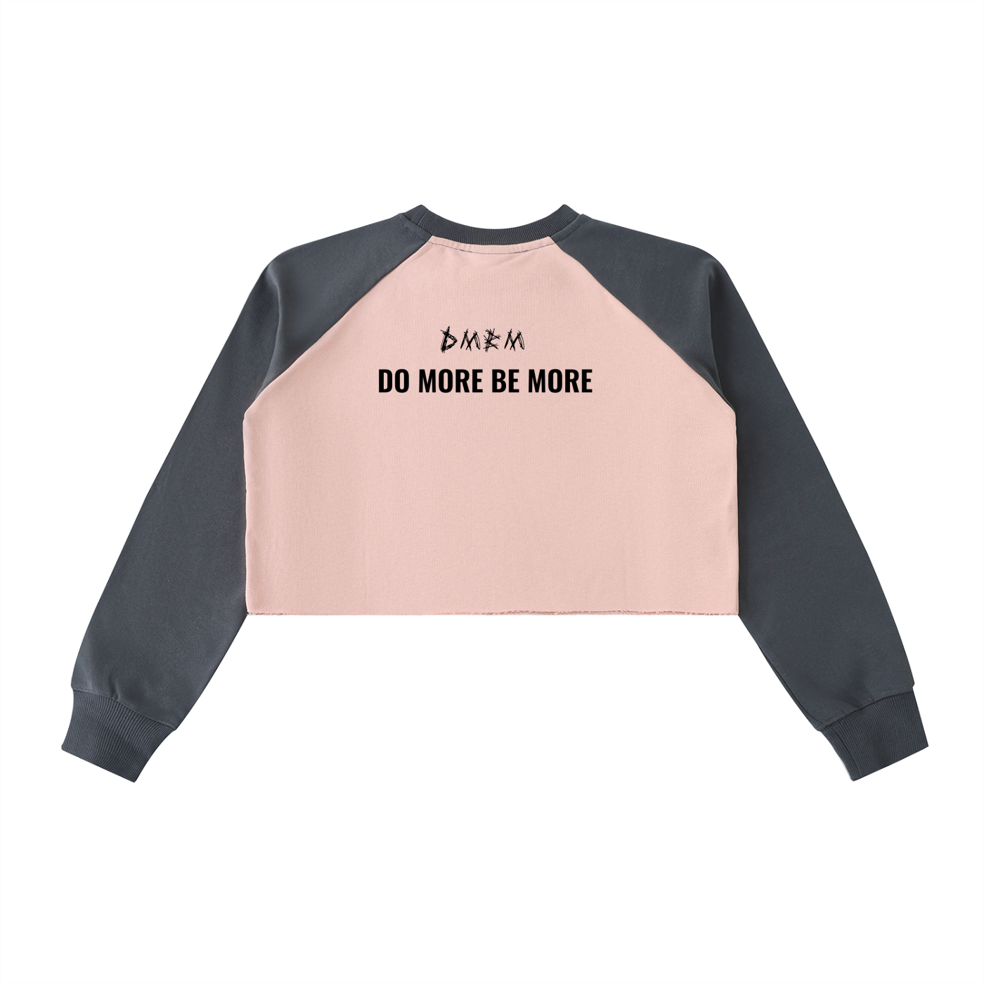 Raw-Hem Color-Block Raglan Crop Sweatshirt