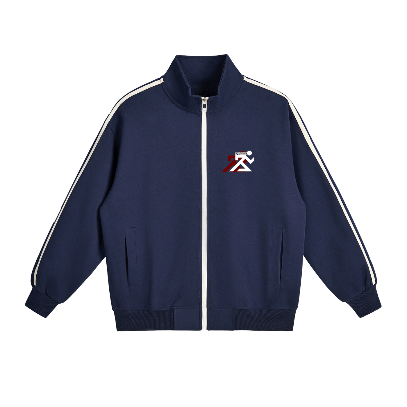 Contrast Side-Stripe Stand Collar  Jacket