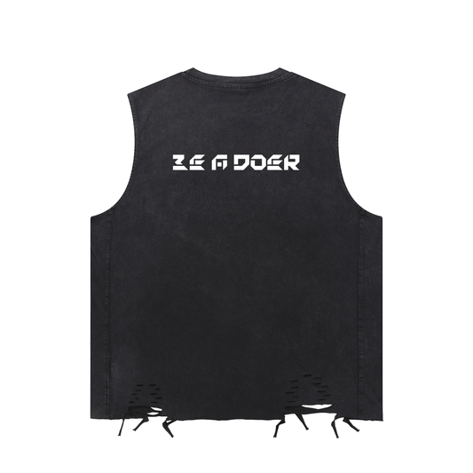 Snow Washed Raw-Hem Tank Top