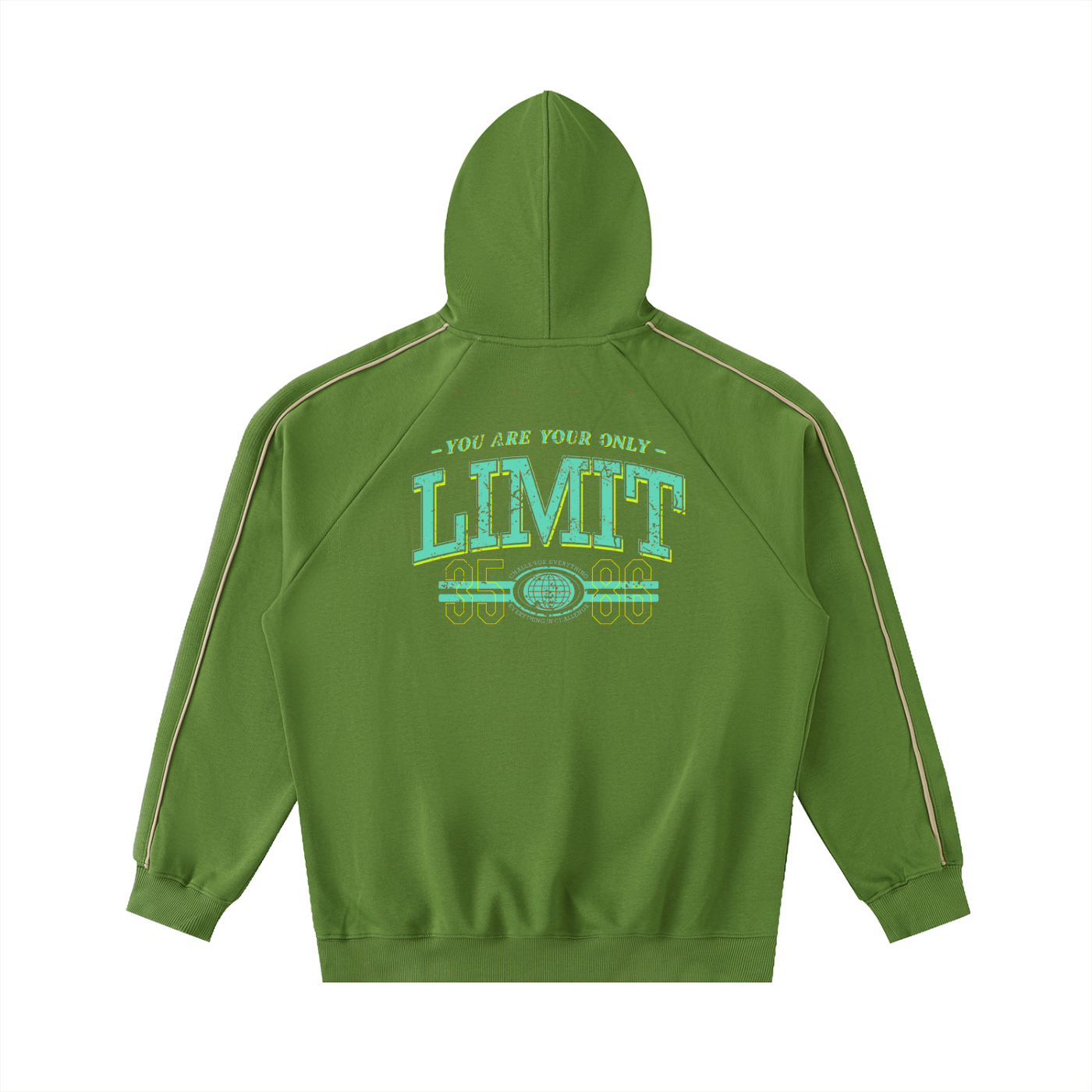 Contrast Piping Raglan Hoodie