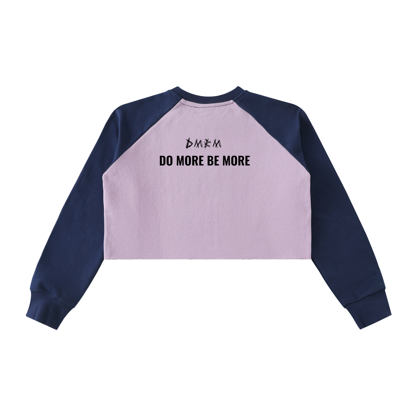 Raw-Hem Color-Block Raglan Crop Sweatshirt