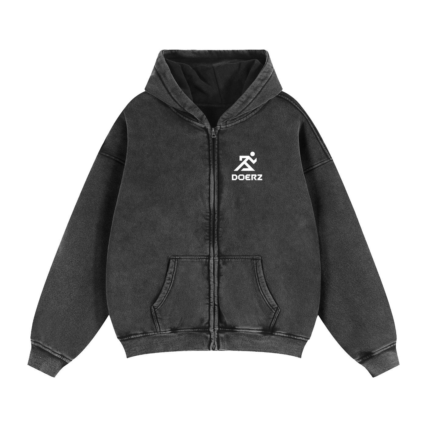 Zip-Through Boxy Fleece Hoodie
