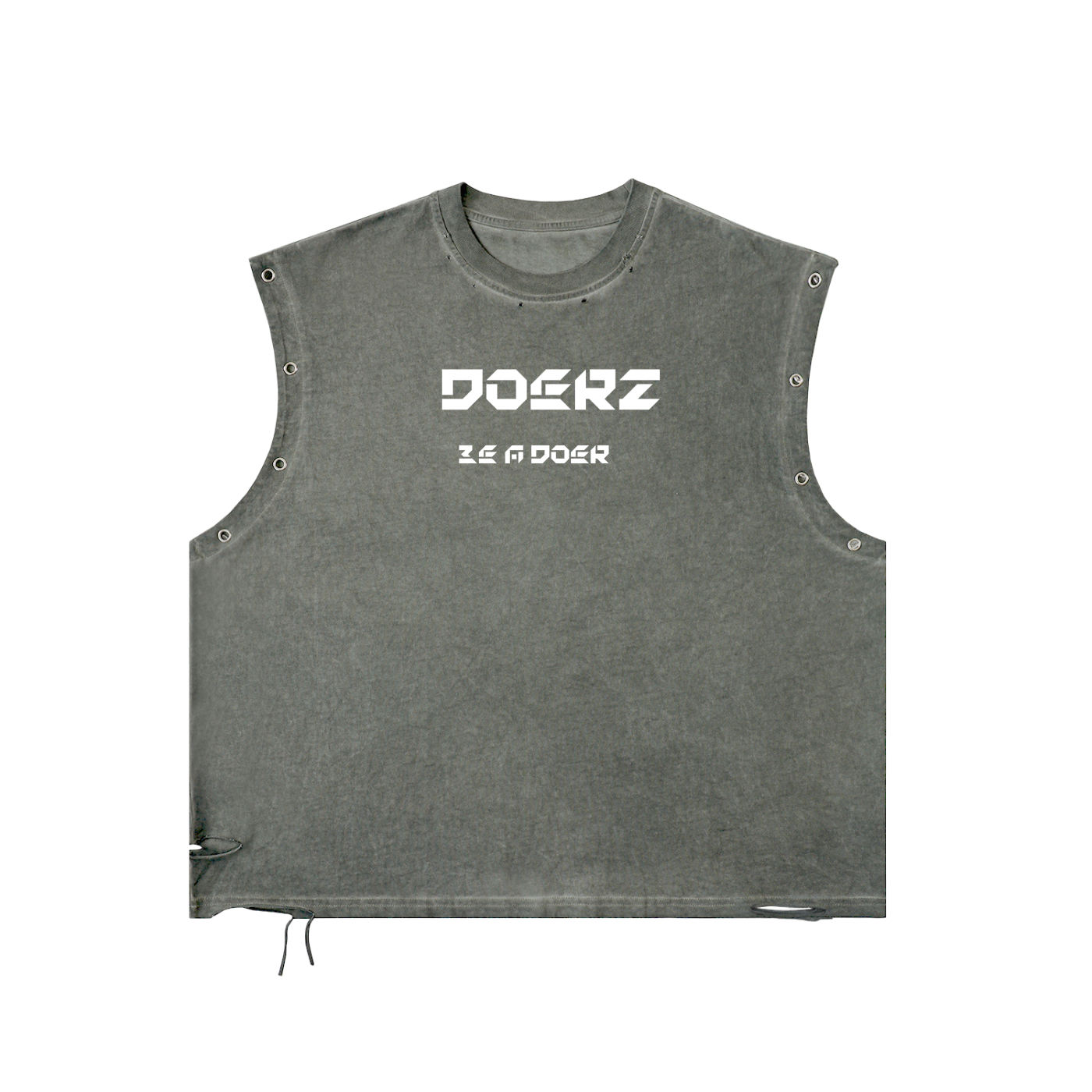 Distressed Grommet Eyelet Tank Top