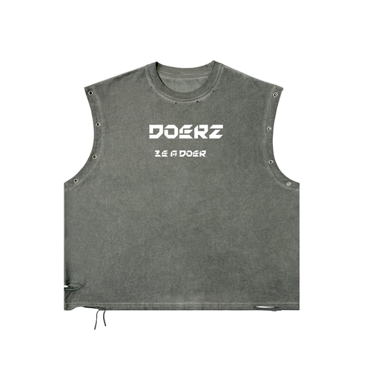 Distressed Grommet Eyelet Tank Top