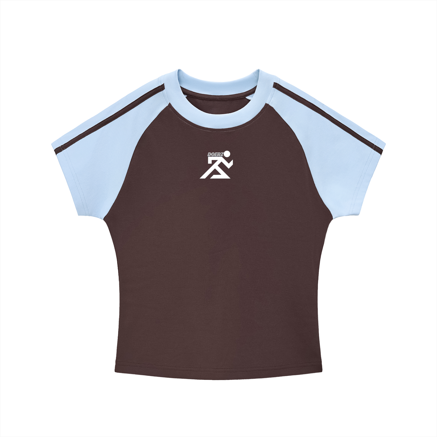 Contrast Stripes Bodycon Raglan  Sleeve T-Shirt