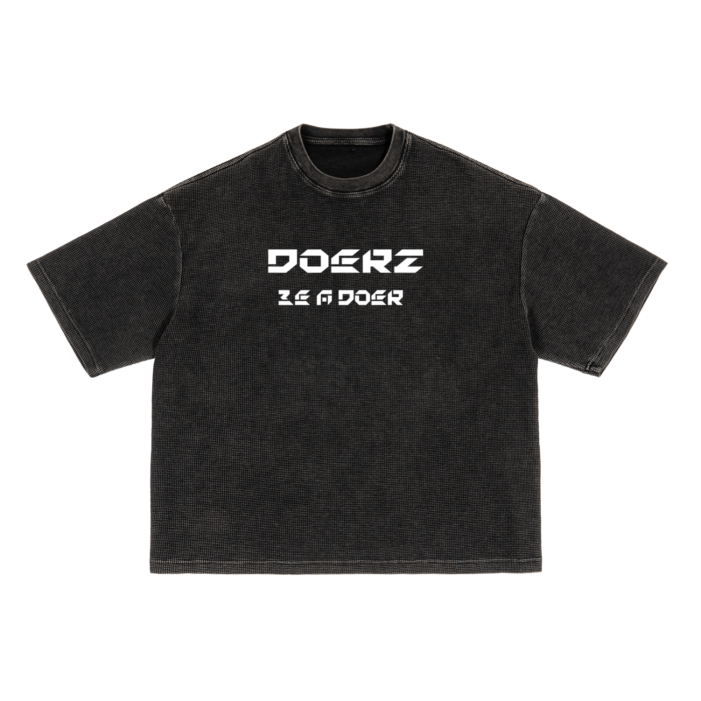 Waffle-Texture Washed Boxy T-Shirt