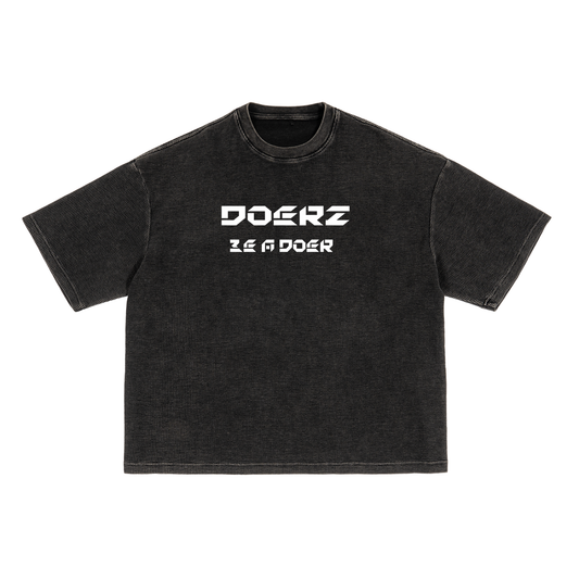 Waffle-Texture Washed Boxy T-Shirt