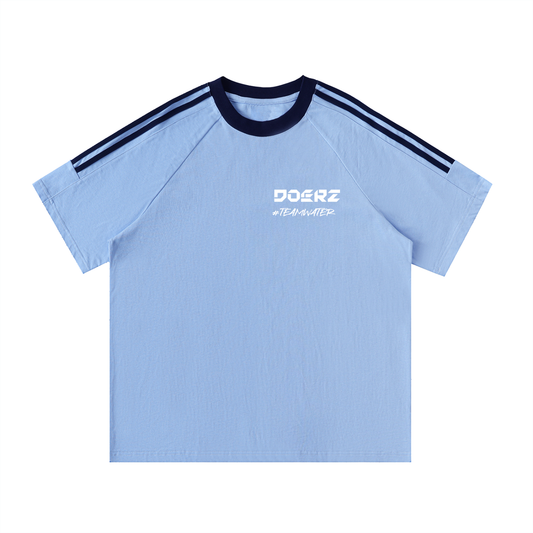 Contrast Tape Crewneck Cotton T-Shirt