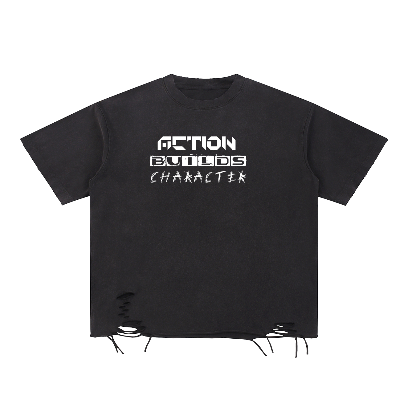 Snow Washed Raw-Hem T-Shirt