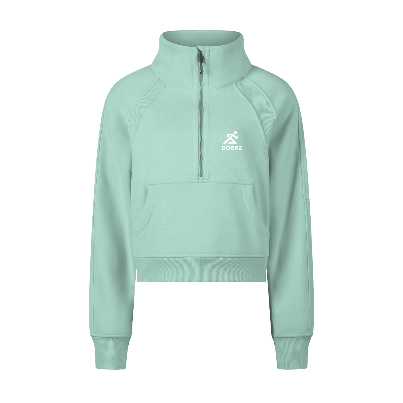 Woman Cropped Half-Zip Sweatshirt