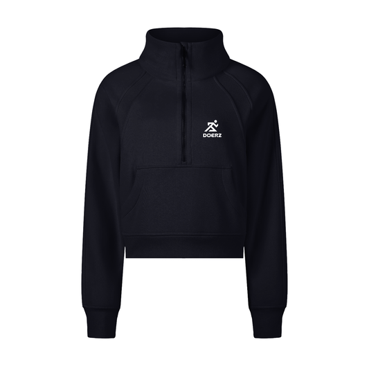 Woman Cropped Half-Zip Sweatshirt