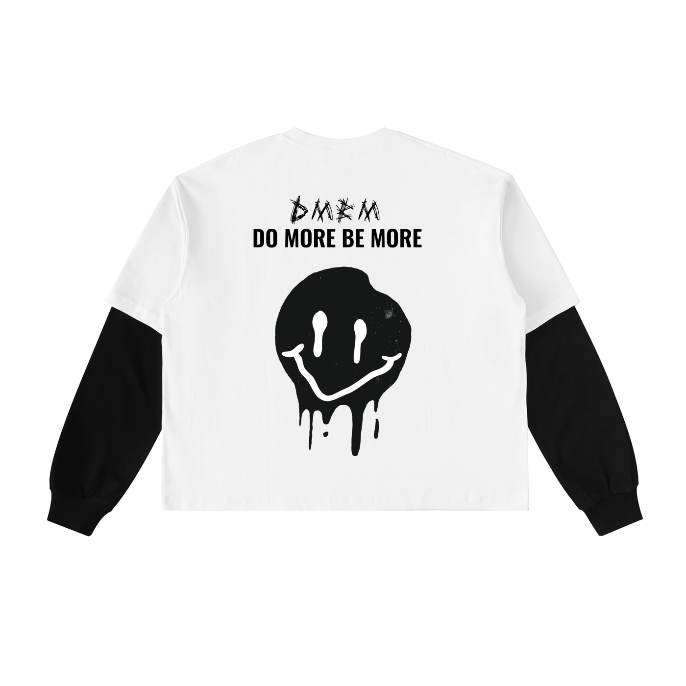 Layered Contrast Sleeve Cotton T-Shirt.