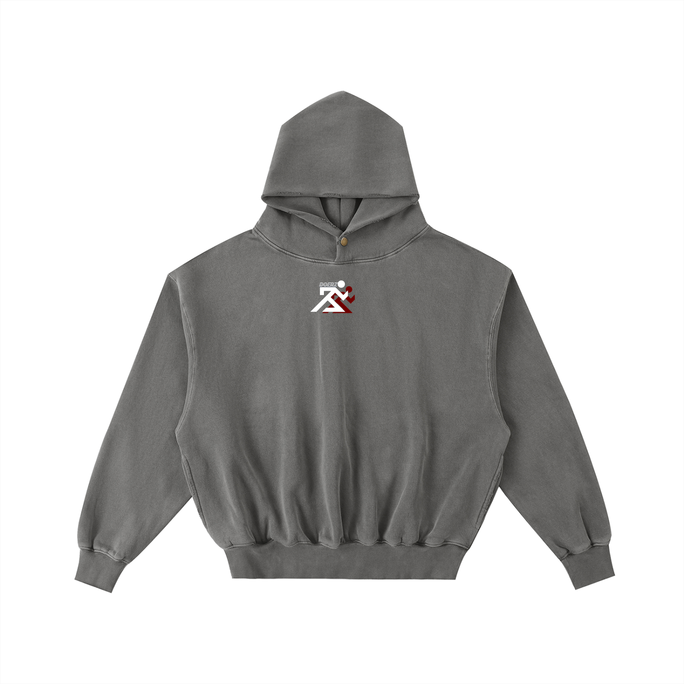 Frayed Enzyme Washed Fleece Hoodie