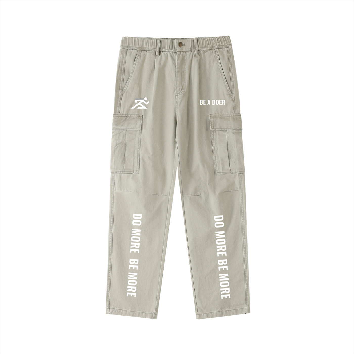 Cotton Elastic-Waist Cargo Pants