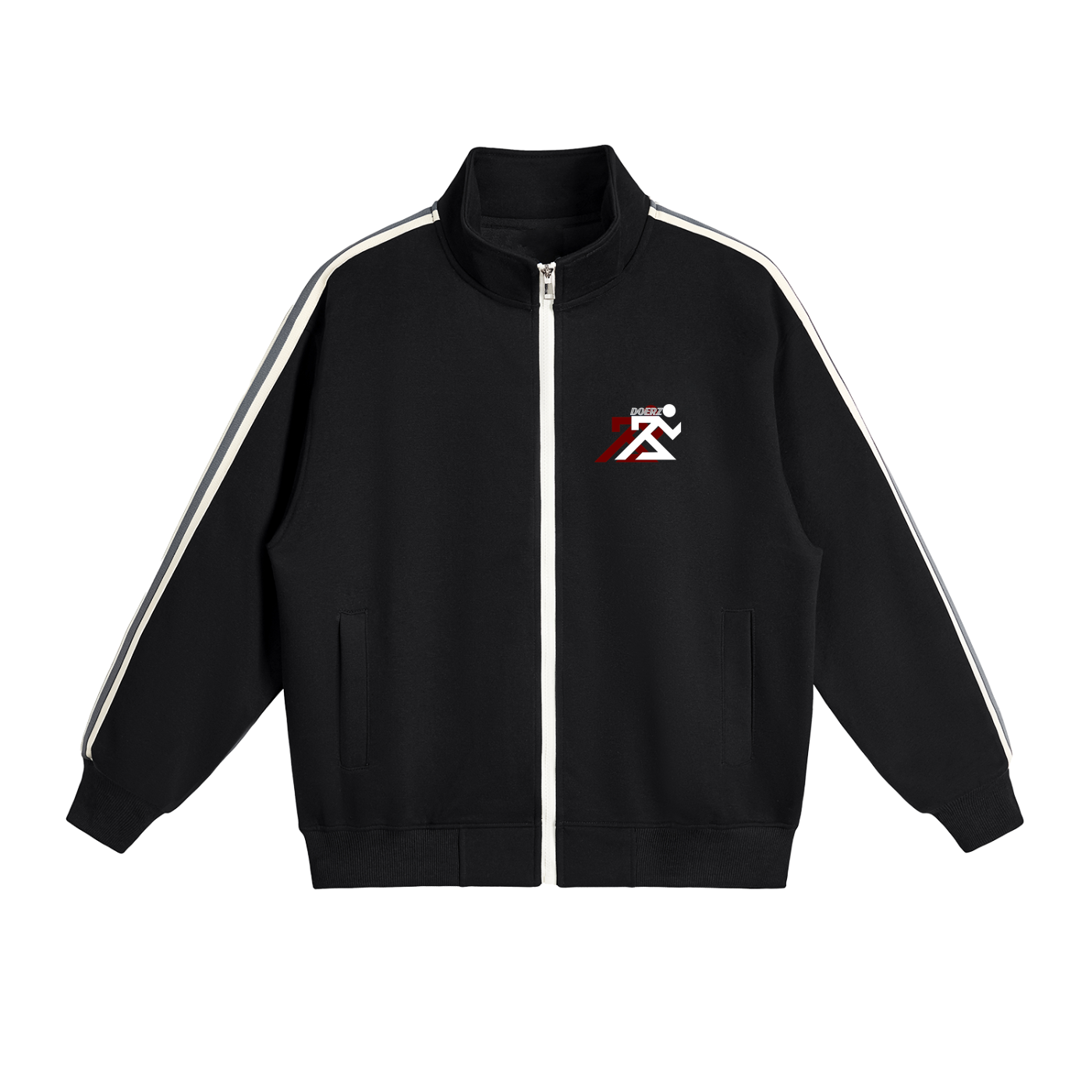 Contrast Side-Stripe Stand Collar  Jacket