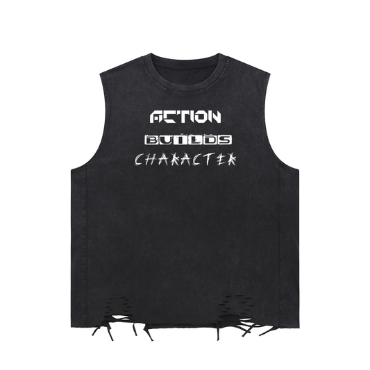 Snow Washed Raw-Hem Tank Top