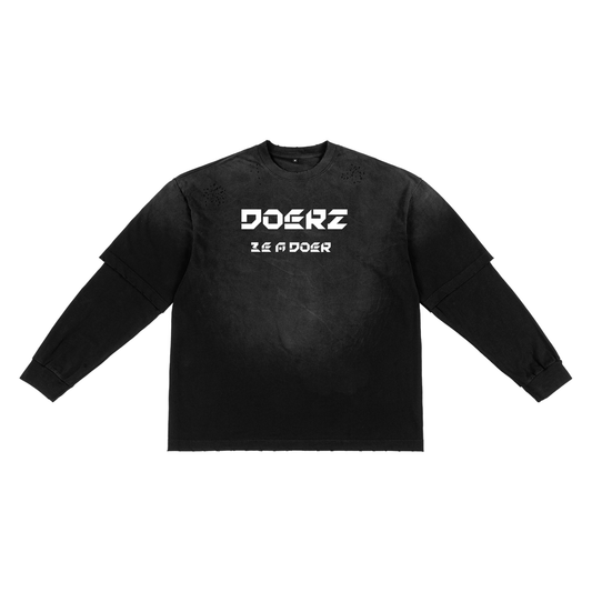 Sunfade Hand-Frayed Faux Two-Piece T-Shirt