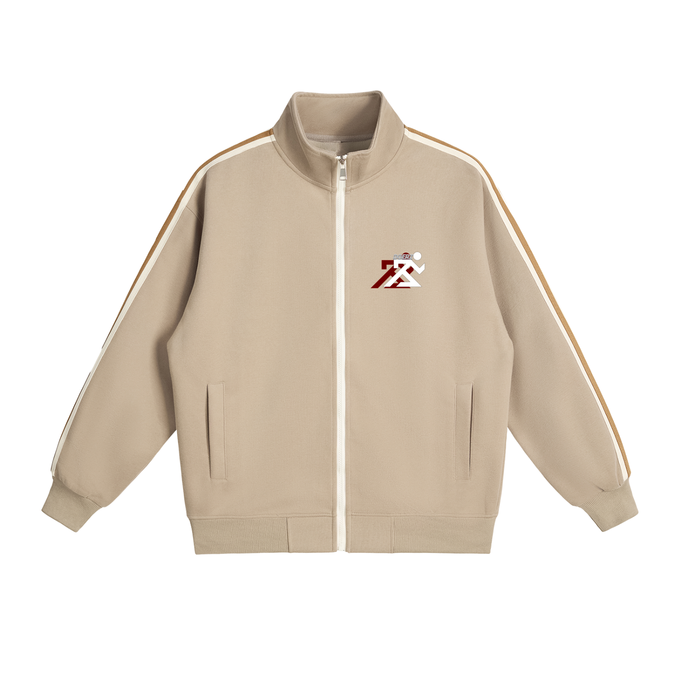 Contrast Side-Stripe Stand Collar  Jacket