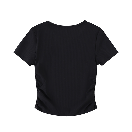 Woman Ruched Bodycon Crop Top