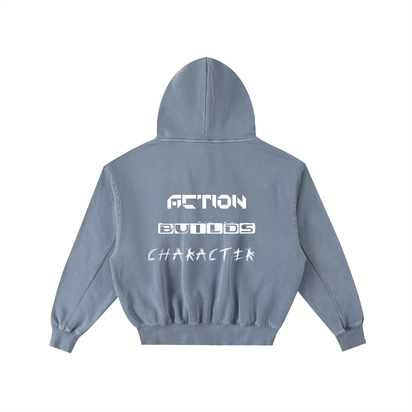 Frayed Enzyme Washed Fleece Hoodie