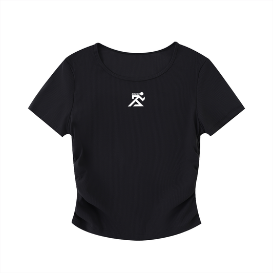 Woman Ruched Bodycon Crop Top
