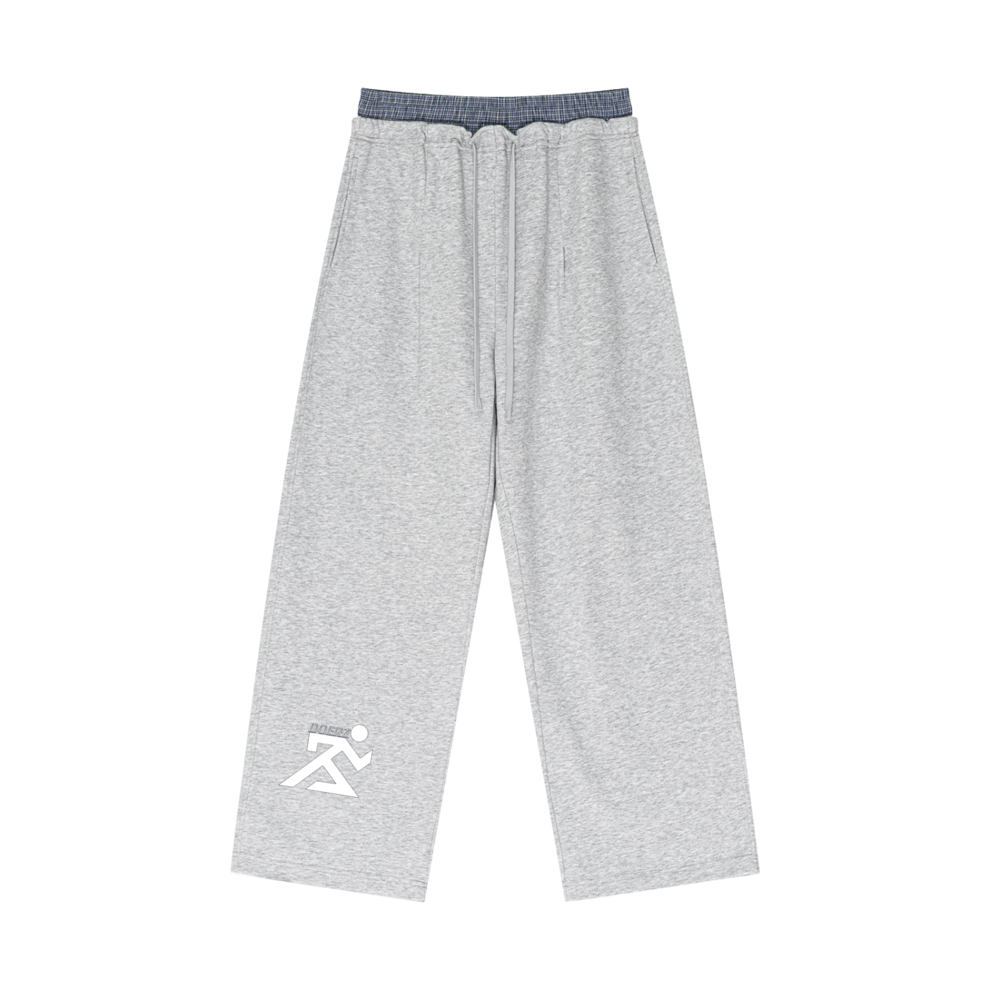Plaid Contrast Waist Pants